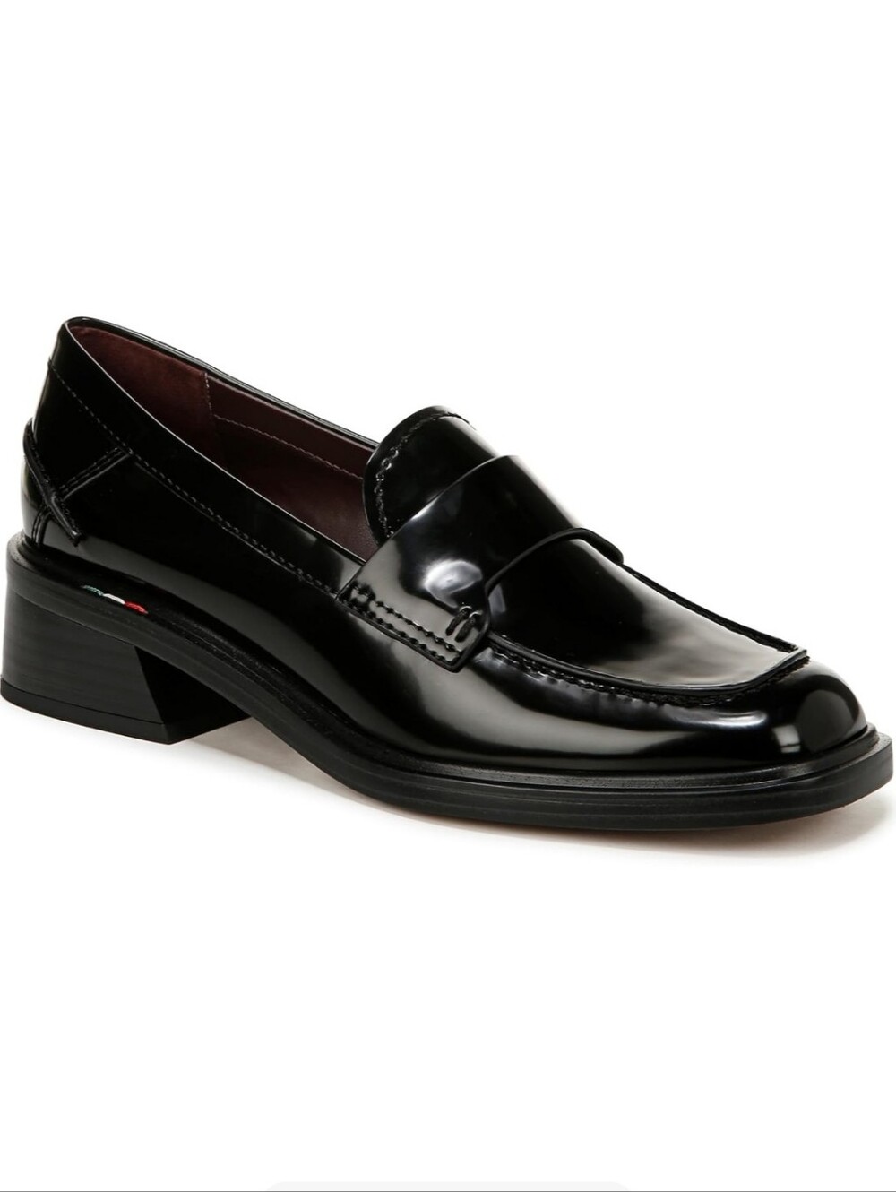 Franco Sarto Gabriella Loafers 9.5 Black Classic Menswear-Inspired Block Heel